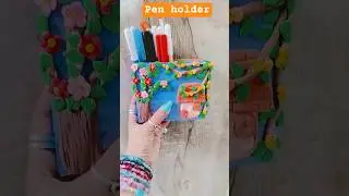 Leftover clay old box 🖊️ holder😱#clay#short#diy #shorts#viral#youtubeshorts #ytshorts#craft#clayart