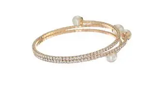 GUESS Rhinestone Flex Pearl Bypass Bracelet SKU: 9005448