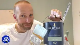 Painting with Dulux Heritage Velvet Matt Paint - Feature Wall in Sage Green
