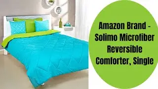 Amazon Brand - Solimo Microfiber Reversible Comforter, Single (Aqua Blue & Olive Green, 200 GSM)