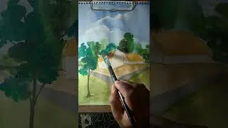 DRAWING LANDSCAPE WITH COLOUR / #LandscapeDrawing #ColourDrawing #EasyArtTutorial  2025