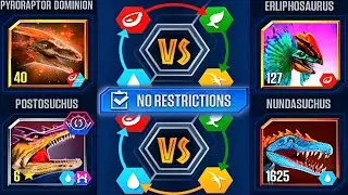 ALL STARS PACK PYRORAPTOR DOMINION VS ERLIPHOSAURUS | JURASSIC WORLD THE GAME