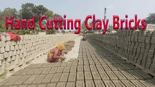 Hand Cutting Clay Bricks | মাটি দিয়ে হাতে তৈরি ইট কাটা