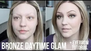 DRUGSTORE/AFFORDABLE BRONZE DAYTIME GLAM MAKEUP (PLUS BROW TUTORIAL)
