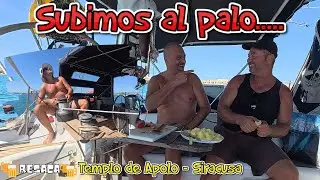 Subimos al palo del Tranquilo tras un marmitako // Templo de Apolo en Siracusa // Humor a bordo