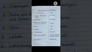 Union Territories and Thier Capital of India I Union Territories of India I #shorts #gk