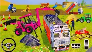 Drive 💥 JCB, Truck And Tractor Unloading Stone 🪨 From Game #truck #jcb #game