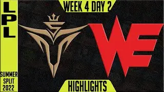 V5 vs WE Highlights | LPL Summer 2022 W4D2 | Victory 5 vs Team WE