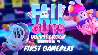 BLASTING THROUGH NEON WORLD! | Fall Guys Season 4 First Gameplay