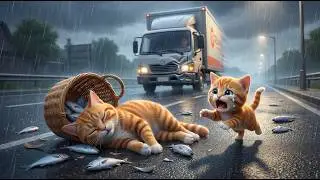 Mama Cat Takes Her Unconscious Kitten to Hospital - Mama Toons - Heartbreaking Mother Cat Story