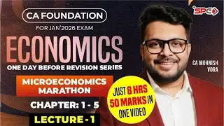 CA Foundation January 2026 Exams: Microeconomics One Day Before Revision | CA Mohnish Vora | SPC