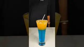 Orange juice + Blue Curacao = ? 🔥🥶