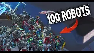 FORTNITE - 100 ROBOTS DO THE ROBOT AT ROBOT FACTORY - NEW PRESSURE PLANT ROBOT