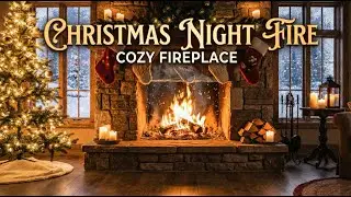 Christmas Fireplace Live 🔥 Cozy Holiday Living Room Ambience