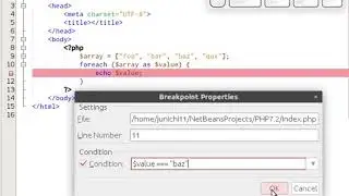 Conditional breakpoint for NetBeans PHP