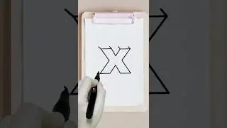 как нарисовать 3D маленькую букву x