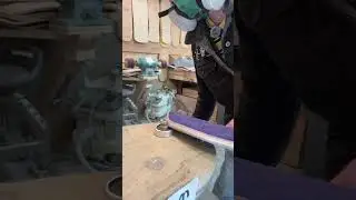 Satisfying Top Edge Routing at Life Skateboard: Handcrafted Decks made Live #woodworking #skateboard