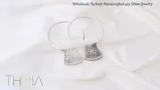 Hammered Oxidized Earring Wholesale Handmade Turkish 925 Silver Sterling Jewelry