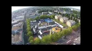 Opbouw Pinksterkermis vanuit de lucht