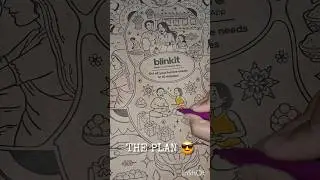 colouring blinkit bag 😶&zwj;🌫️#blinkit #colors #craft #bestoutofwaste #art #painting #diy