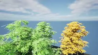 Low poly Grijze Populier 20K 3d animation with unreal engine