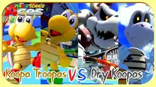 Koopa Troopas VS Dry Bowser and Dry Bones - Mario Tennis Aces DOUBLES Gameplay (No Commentary)
