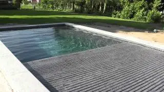 BBPOOLS Grijs zwembad met inbouw rolluik