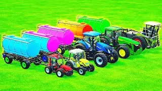 Mini To HUGE Tractors AND TANKERS VS Very Easy PARKOUR | Farming Simulator 22