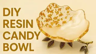 Luxury Epoxy Resin Candy Dish | Gold Leaf & Pearl Effect