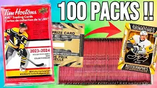 Opening 100 PACKS of 2023-24 Upper Deck Tim Hortons Hockey Cards 🤯!
