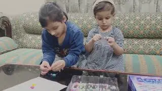 Threading Beads activity with AymaJunaid | Stringing Beads a fine motor activity for toddlers #diy