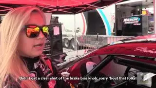 Natalie Decker shows off her  brand-new race car at Gateway Motorsports Park