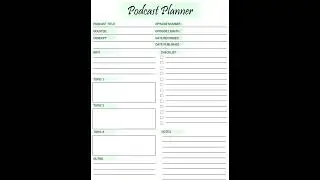 Podcast Episode Planner, Podcast Planner Printable, Editable Podcast Episode Launch Plan