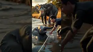 🐘 Adorable Bond! Man Plays with Baby Elephant in Heartwarming Moment ❤️ #wildliferescue#animalrescue