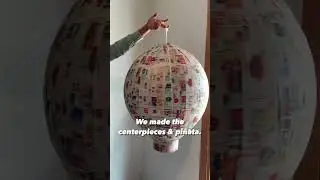 Making hot air balloon centerpieces and pi&ntilde;ata #diy #hotairballoon #decoration #pinata