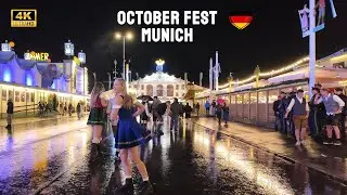 Oktoberfest Munich 2025 🍺🇩🇪 | Rainy Day & Night Walk Through the Wiesn | 4K 60fps