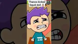 Thanos wins over Squid doll #shorts #sprunk #sprunkincredibox #happyartgame #funnyshorts