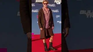 Brad Pitt Skirt & Leg Tattoos Steal The Show At The #BulletTrain Premiere #BradPitt #Shorts