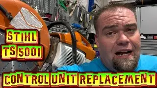 Control unit replacement on a Stihl TS 500i concrete cut off saw. How to replace the ignition coil.