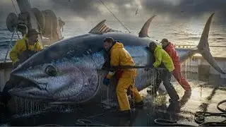 The Ocean Turned Red: When Giant Sharks Hunt a Tuna Horde