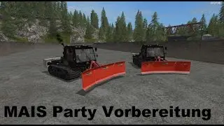 Vorbereitung auf die Maisparty mit Pistenraupe und Silageberg - Landwirtschafts-Simulator 17