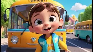 Wheels on the Bus Wash | Baby Cleans the Dirty Bus with Colors | Fun Kids Nursery Rhyme | Colorful