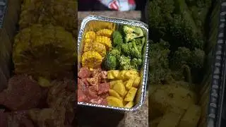 Steak, Potato, Broccoli and Corn Foil Pan