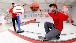 ULTIMATE SKATEBOARDING BASKETBALL TRICKSHOTS! / Warehouse Wednesday