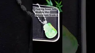 Floating Green Jade Wealthy Men The God of Money #jadeite #jade #jewelry #jewellery #earrings #ring