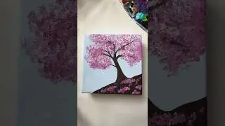 Easy cherry blossom painting #art #reels