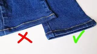How to hem jeans while keeping original hem.