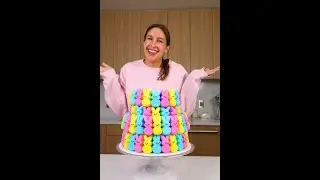 Covering a Cake with Peeps #shorts