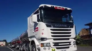 Symons Transport, Scania Trucks in Taranaki New Zealand. Trucks doing what they do.