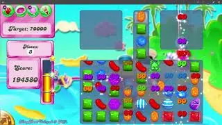 Swedish Fish & Coloring Bomb & Stripped Candy on Unreached Jelly Tiles. - OG 2016 Candy Crush Saga